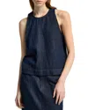 7 For All Mankind Sleeveless Top In Blueberry