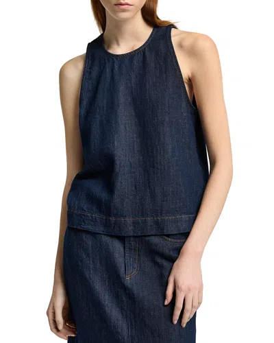 7 For All Mankind Sleeveless Top In Blueberry