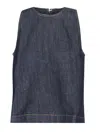 7 For All Mankind Sleeveless Top Blueberry Tops Blue In Blue