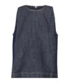 7 For All Mankind Sleeveless Linen-blend Top
