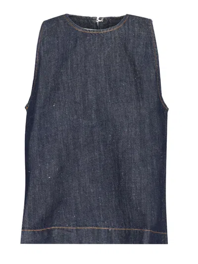 7 For All Mankind Sleeveless Top Blueberry Tops Blue