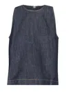 7 For All Mankind Sleeveless Top Blueberry Tops Blue