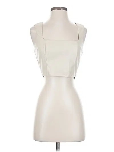 Pre-owned 7 For All Mankind Sleeveless Top Ivory Halter Neckline Tops In White