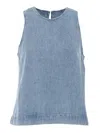 7 For All Mankind Kansas Denim Top In Blue