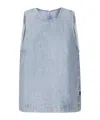 7 For All Mankind Kansas Denim Top In Blue