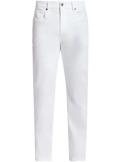 7 For All Mankind Slim-fit Luxe Performance Pants With Minimalist Design In White