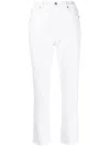 7 For All Mankind Cropped Slim-fit Jeans In White