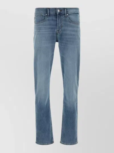 7 For All Mankind Slim Fit Mid Rise Stretch Denim Jeans In Blue