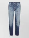 7 For All Mankind Mid-rise Slim-fit Stretch Denim Jeans With Tapered Hem In Blue