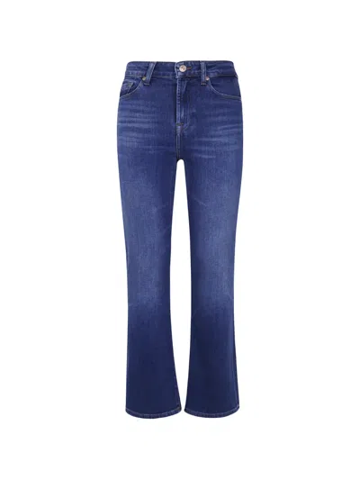7 For All Mankind Slim Illusion Cropped Jeans In Blue