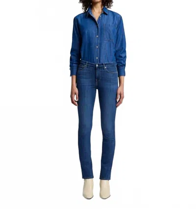 7 For All Mankind Slim Illusion Kimmie Straight Leg In Love Story In Blue