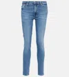 7 For All Mankind Slim Illusion Luxe High-rise Skinny Jeans In Blue