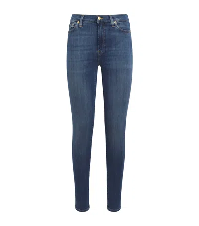 7 For All Mankind Slim Illusion Luxe High-rise Skinny Jeans In Multi