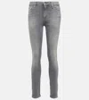 7 For All Mankind Slim Illusion Mid-rise Skinny Jeans In Grey