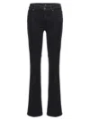 7 For All Mankind Lisha Womens High Rise Flocked Bootcut Jeans In Black