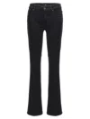 7 For All Mankind Lisha Womens High Rise Flocked Bootcut Jeans In Black