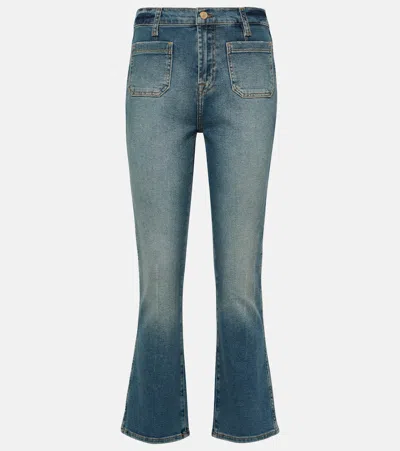 7 For All Mankind Slim Kick High-rise Bootcut Jeans In Blue