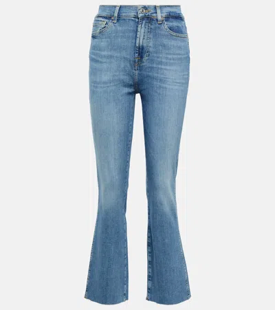 7 For All Mankind Slim Kick High-rise Jeans In Blue