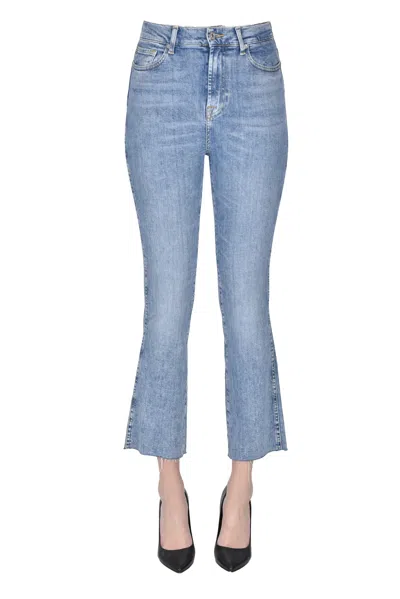 7 For All Mankind Slim Kick Jeans In Blue