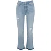 7 For All Mankind Slim Kick Womens Distressed Denim Bootcut Jeans