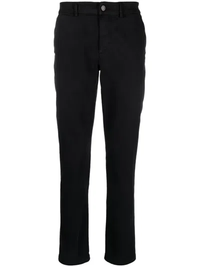 7 For All Mankind Slim-leg Cotton-blend Chinos In Black