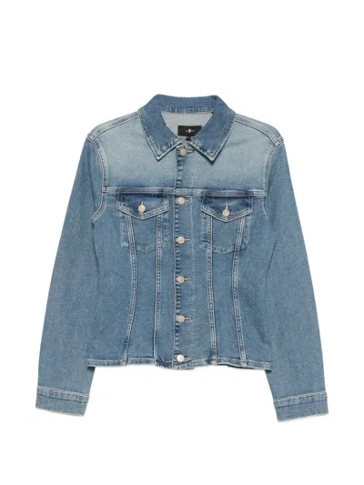7 For All Mankind Slim-fit Denim Jacket In Blue