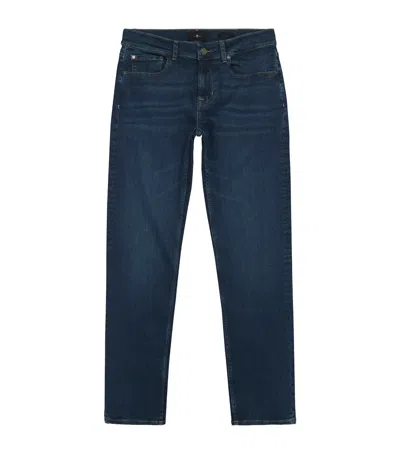 7 For All Mankind Adrien Relaxed Fit Slim Cut Stretch Jeans In Blue