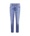 7 For All Mankind Tapered Slim Fit Denim Trousers In Blue