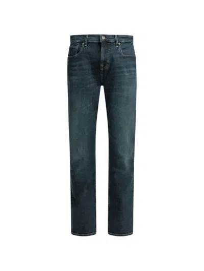7 For All Mankind Denim Jeans Belt Loops Contrast Stitching In Blue
