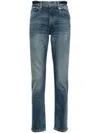 7 For All Mankind Slimmy Mid-rise Tapered Jeans In Blue