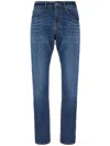 7 For All Mankind Luxe Performance Plus Slimmy Tapered Slim Fit Jeans In Deep Blue In Blue