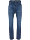 7 For All Mankind Luxe Performance Plus Slimmy Tapered Slim Fit Jeans In Deep Blue In Blue