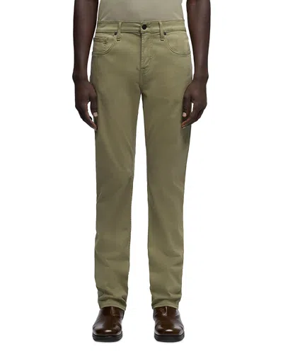 7 For All Mankind Ens Sateen Sagebush Mid-rise Straight-leg Cotton Chino Trousers In Green