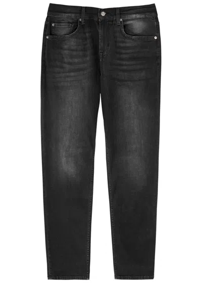 7 For All Mankind Slimmy Slim-straight Jeans In Black