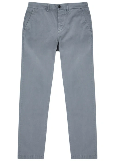 7 For All Mankind Slimmy Stretch-cotton Chinos In Blue