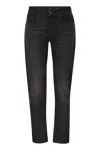 7 For All Mankind Slimmy Tapered Skinny Medium Waisted Jeans In Black
