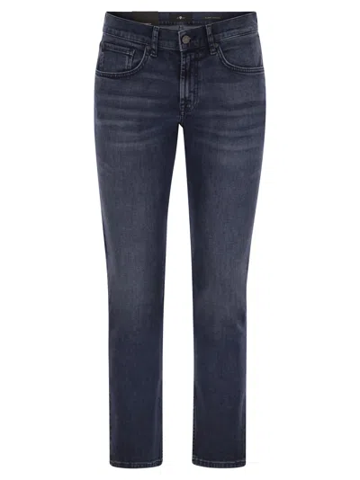 7 For All Mankind Slimmy Tapered - Skinny Medium-waisted Jeans In Blue