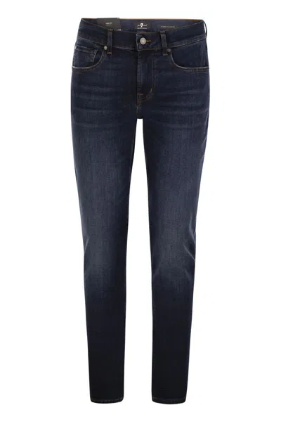 7 For All Mankind Slimmy Tapered Alto - Mid-rise Skinny Jeans In Blue