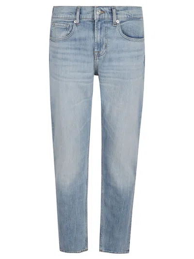 7 For All Mankind Tailored Slim Fit Trousers Pockets In Blue