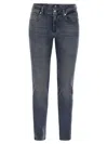 7 For All Mankind Slimmy Tapered Globe - Skinny Medium-waisted Jeans In Blue Denim