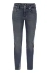 7 For All Mankind Slimmy Tapered Globe - Skinny Medium-waisted Jeans In Blue Denim
