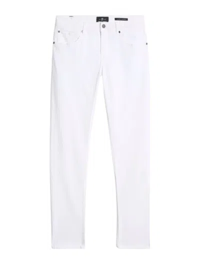 7 For All Mankind Tapered Jeans Mid Rise Five Pocket Belt Loops In White