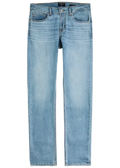 7 For All Mankind Slimmy Tapered-leg Jeans In Blue