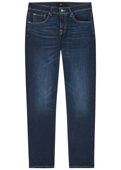7 For All Mankind Slimmy Tapered-leg Jeans In Blue
