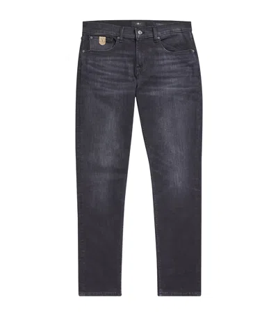 7 For All Mankind Slimmy Tapered Luxe Performance Jeans In Black