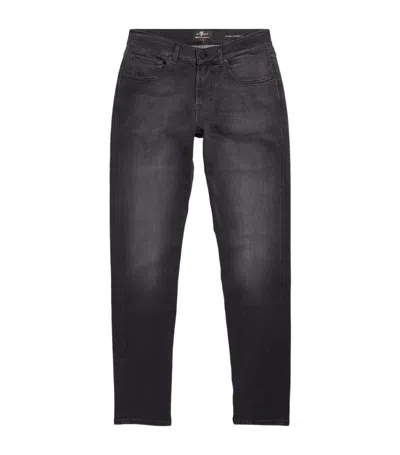 7 For All Mankind Luxe Performance Plus Slimmy Tapered Slim Fit Jeans In Washed Black