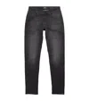 7 For All Mankind Mens Black Slimmy Tapered Luxe Performance Plus Slim-fit Tapered Jeans In Black
