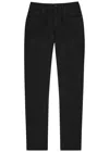 7 For All Mankind Ens Black Standard Luxe Performance Slim-fit Straight-leg Stretch-denim Jeans In Black