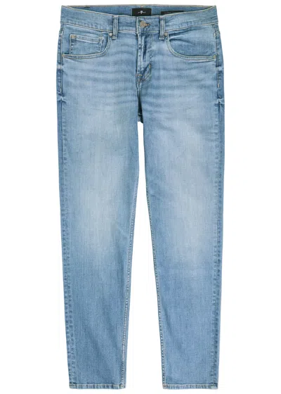 7 For All Mankind Slimmy Tapered Luxe Performance Jeans In Blue