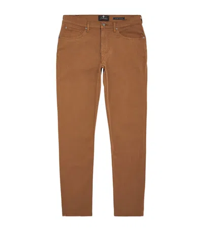 7 For All Mankind Slimmy Tapered Luxe Performance Jeans In Brown